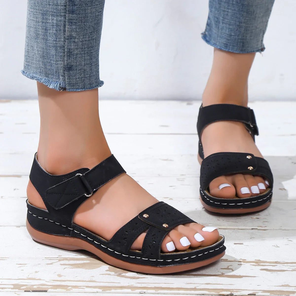 Summer Women's Sandals New Fashion Open Toe Casual Elegant Women's Sandals Wedge Heel Women's Slippers Shoes for Women