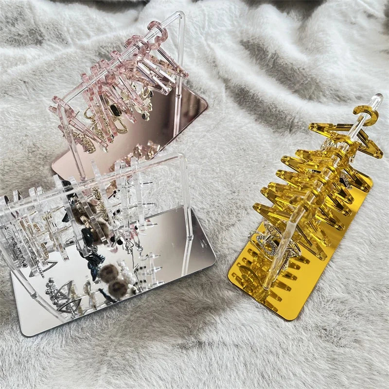 8pcs Hangers Earring Jewelry Hanger Display Stand Acrylic Organizer Creative Coat Hanger Shape Tabletop Ear Stud Jewelry Storage Viralgem Store