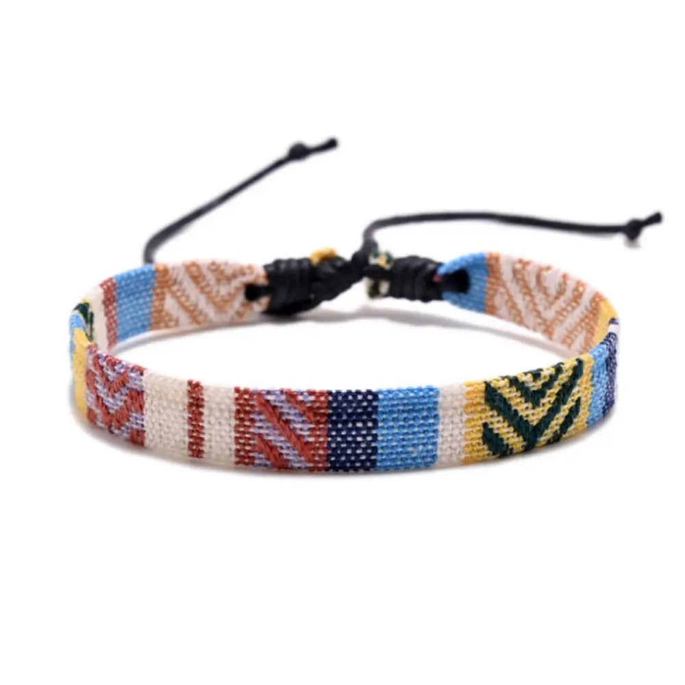 1PC Arabic Scarf Style Bracelet Multicolor Weave Bracelets Geometric Wave Point Traditional Patterns Webbing Hand Rope Viralgem Store