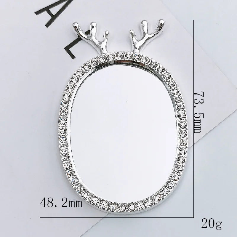 2pcs Round Mini Cute Love Heart Make Up Mirror For Mobile Phone Accessories Self-Adhesive Sticker DIY Phone Decoration Crafts Viralgem Store