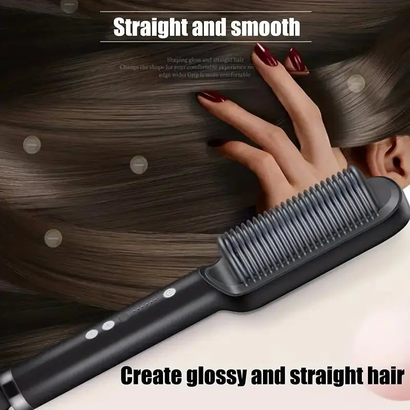 1 piece of straight hair comb, 2-in-1 electric straight hair curling styling tool, multifunctional straight hair straightener Viralgem Store