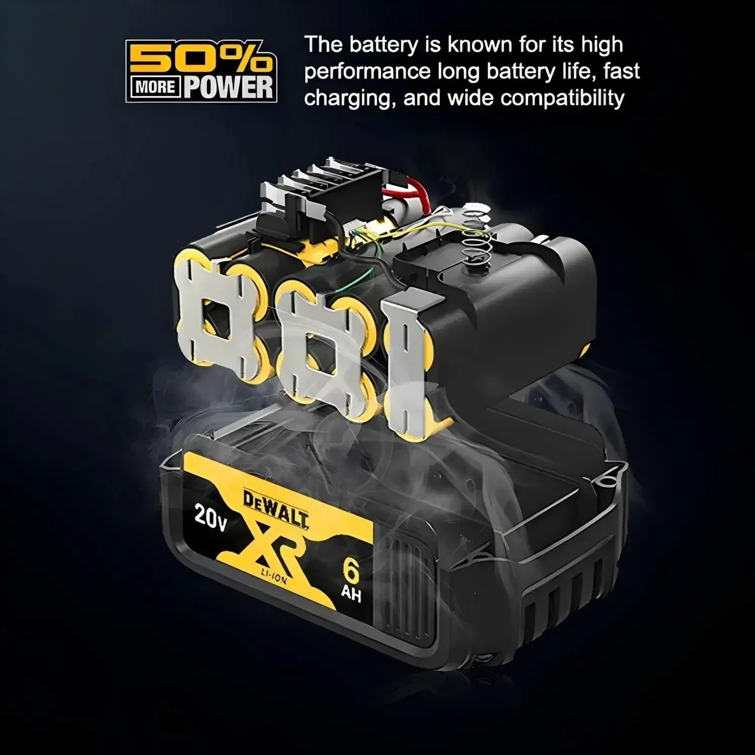 100% Original DEWALT 🔋 20V/60V MAX XR Rechargeable Tool Battery 6Ah/9Ah Compatible with DCB200 Series for Dewalt Tools 👍 Viralgem Store