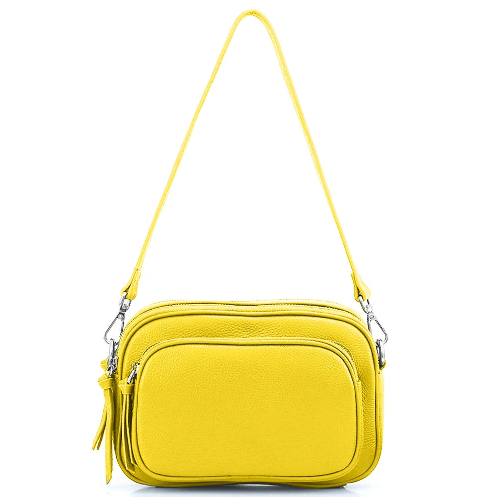 Zency Designer Women Shoulder Bag Genuine Cowhide Leather Handbag Zipper Pockets Large Capacity Female Crossbody Bag White Viralgem Store