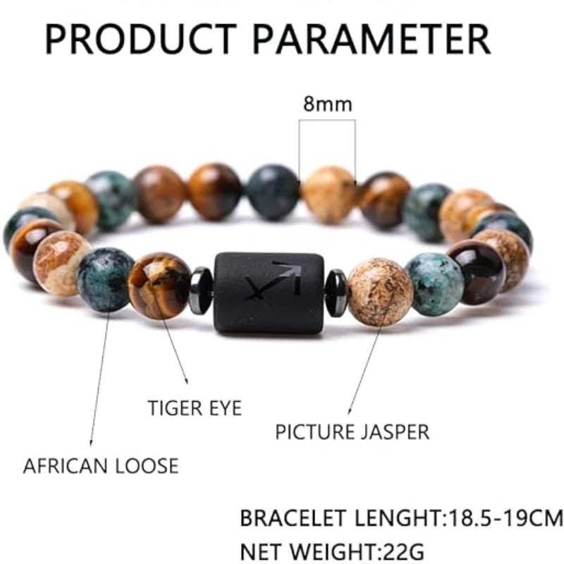 12 Zodiac Signs Constellation Bracelet Men Women Natural Stone Beaded Bracelet For Couples Friends Gifts Viralgem Store