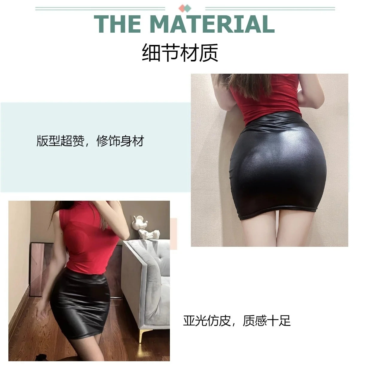 WOMENGAGA Leather Matte Slim Mini Sexy Fashion PU Hot Short High Waist Skirt Korean Nightclub Streetwear Wholesale Clothes 7ST Viralgem Store