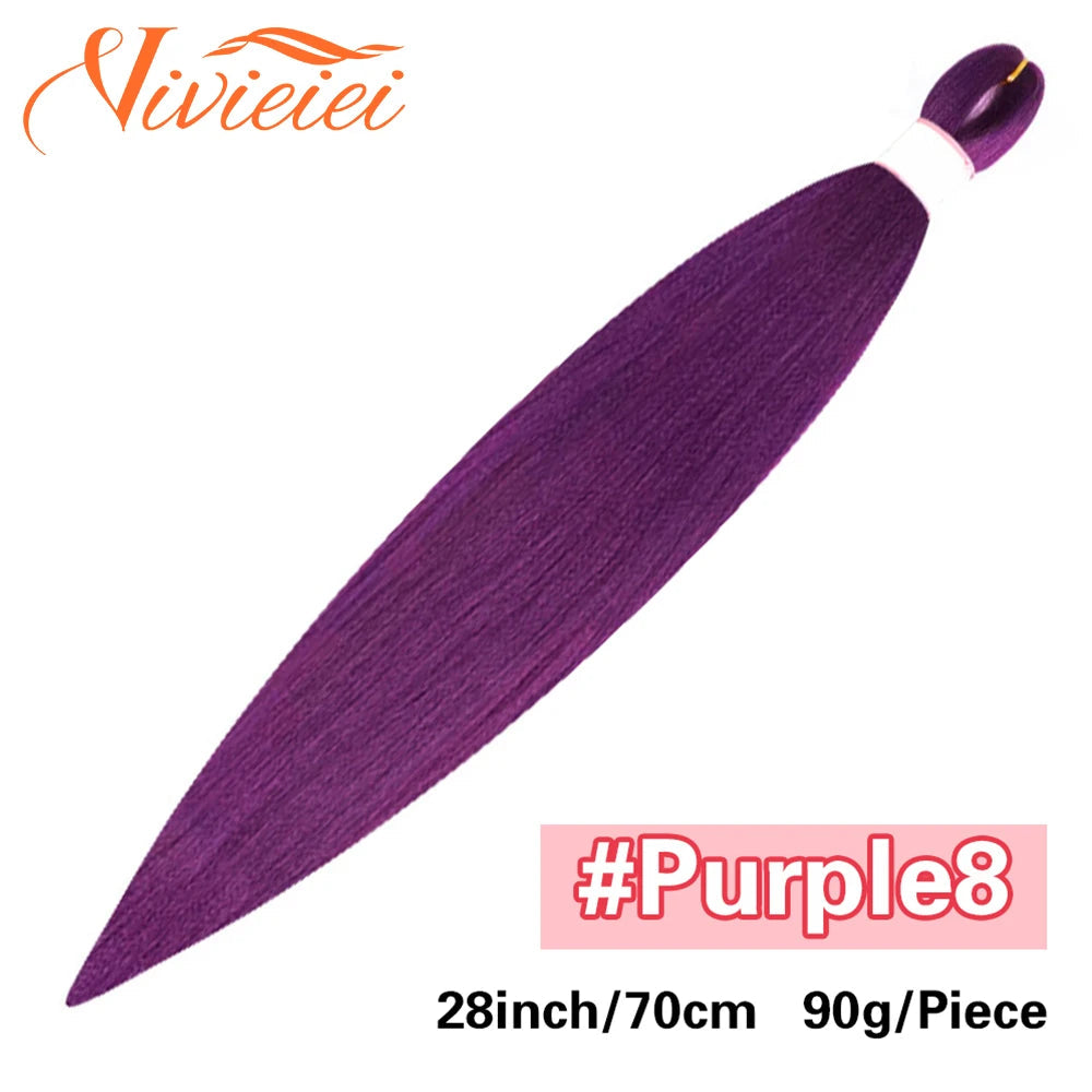 Synthetic Jumbo Braids Hair Extensions 28 Inch Braiding Hair Pre Stretched Orange Green White Blue Red Pink Purple Braids Viralgem Store