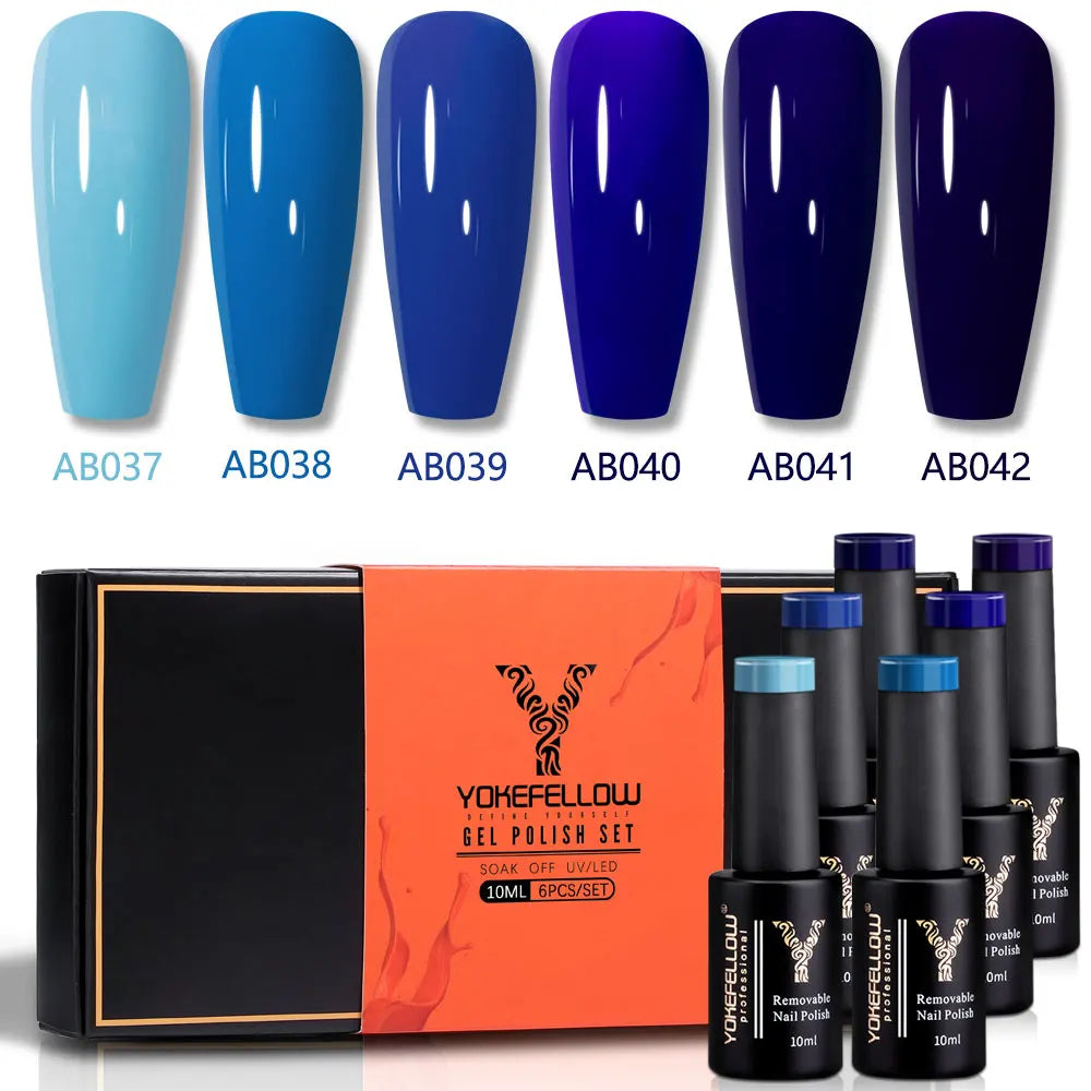 YOKEFELLOW  Pastel Gel Nail Polish Set 6 Colors Spring Summer Macaron Gel Nail Kit Soak Off Nail Art DIY Manicure Gift for Girl Viralgem Store