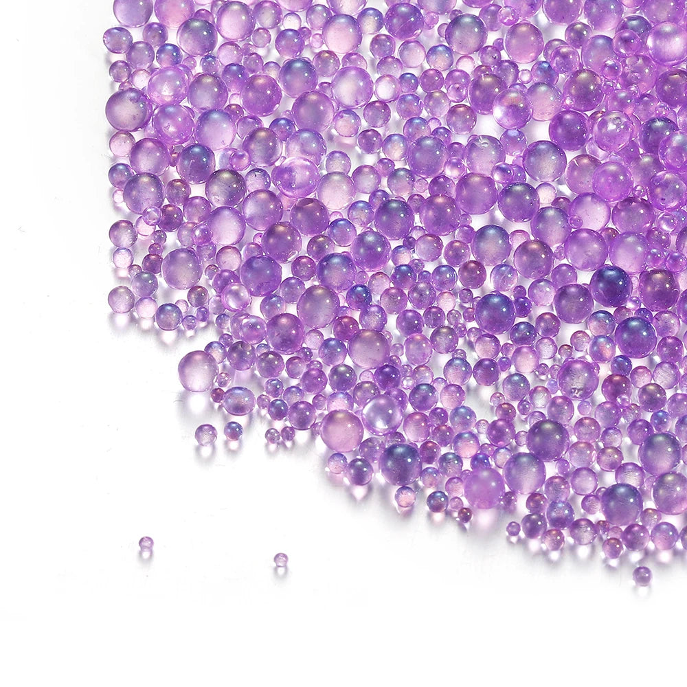 100g 0.4-3mm Mini Bubble Ball Beads Tiny Glass Bead Resin Filling for Silicone Mold UV Resin Epoxy Filler DIY Nail Art Decor Viralgem Store
