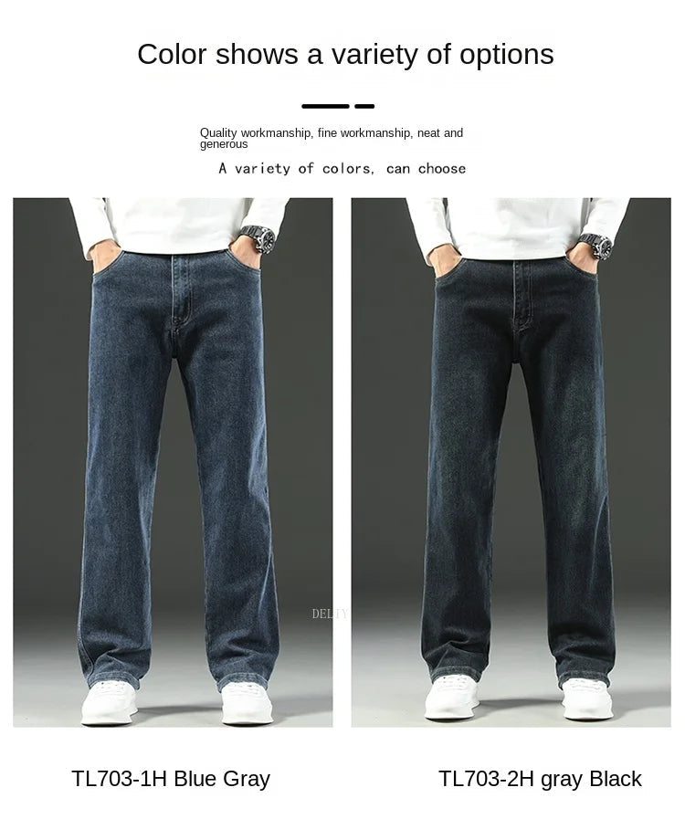 2025 New Y2K  Autumn and Winter Baggy  Jeans Men's Autumn and Winter Loose Straight Wide-leg Business Trousers Mens Clothing Viralgem Store