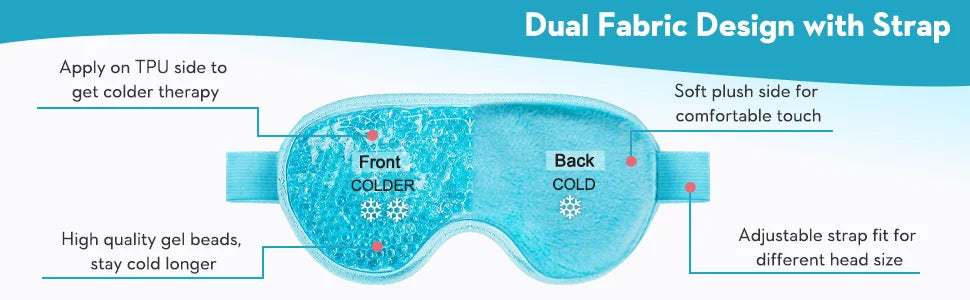 2Pcs/Set Gel Eye Mask Cooling Eye Mask For Dry Eyes Care Hot & Cold Eye Ice Pack Reusable Gel Sleep Mask Cold Eye Compress Mask