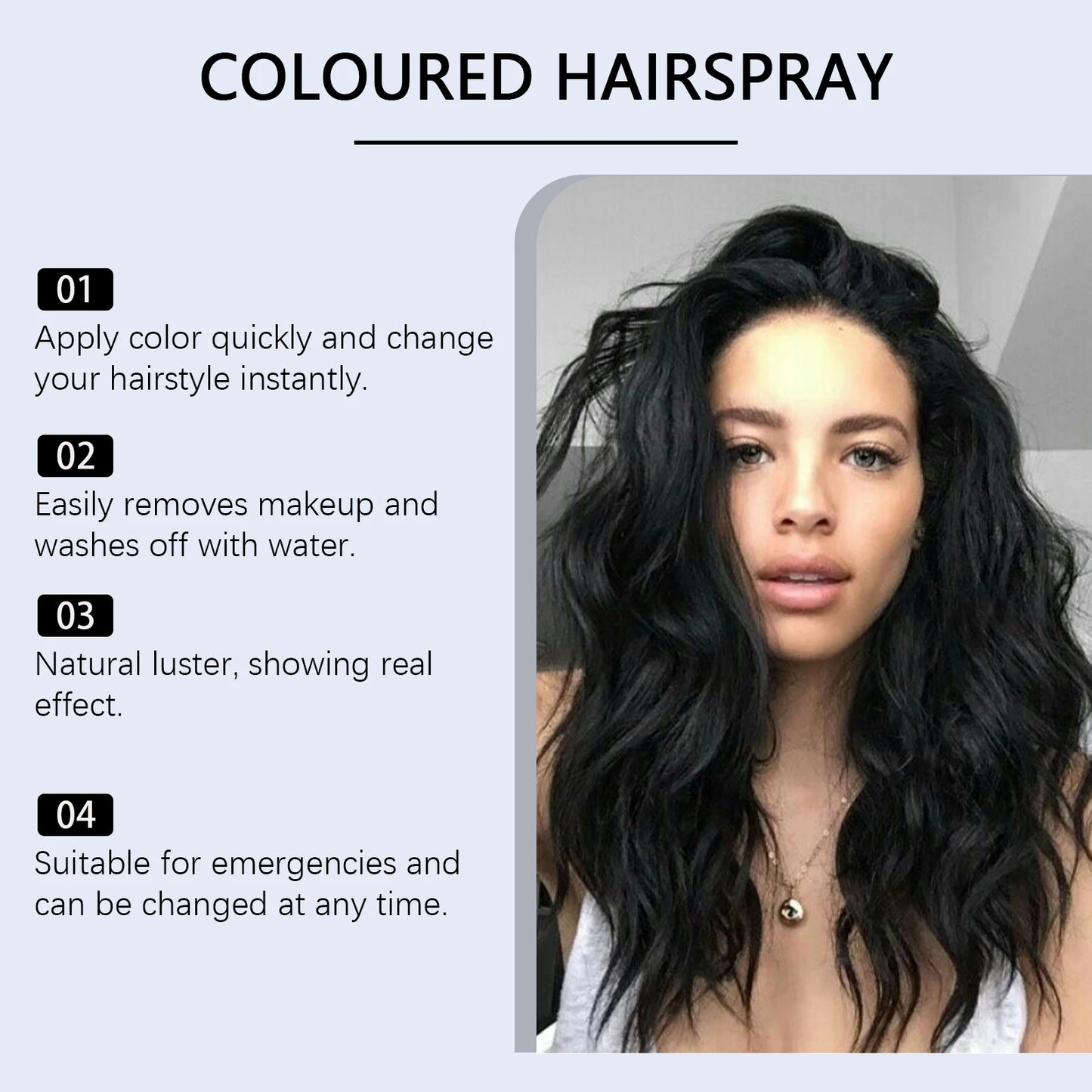 Temporary Hair Dye Spray Fast Remove White Grey Hair Back To Black Coloured Hairspray Travel Hair Dye Disposable Hair ColorSpray