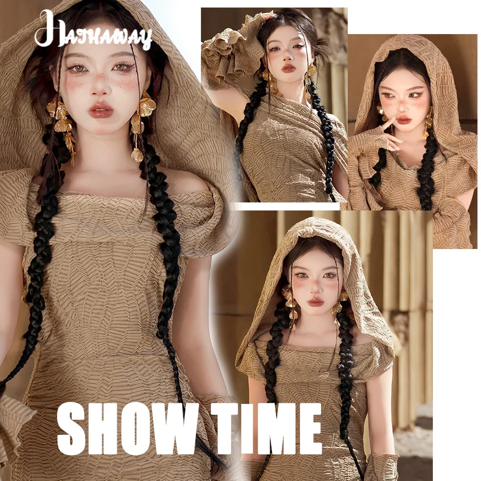 Synthetic Ponytail Wig Twist Braid Europe And The United States Wind Spice Girl Boxing Braid Fashion Hair Accessories Twist Brai