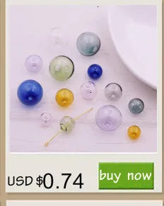 10pieces Double Hole 10-20mm Color Glass Ball Globe Beads Hollow Glass Bottle Vial Jewelry Making Accessories Findings Viralgem Store