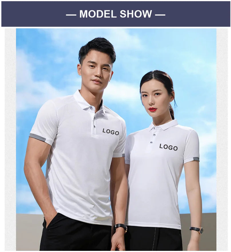 2023 Quick-drying Sports Polo Shirt Custom Design Company Brand Logo/Print Embroidery Breathable Lapel Short Sleeve Tops S-4XL