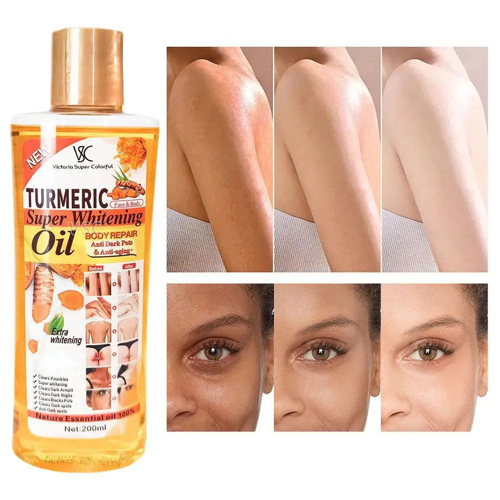 200ml Turmeric Essential Oil for Face & Body Reduce Dark Spots Natural Oil Skin Brightening and Hydrating Face Care