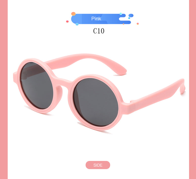 2023 New Cute Round Frame Children's Sunglasses Baby Safe Soft UV Resistant Sunglasses Trend Eyewear for Boys and Girls