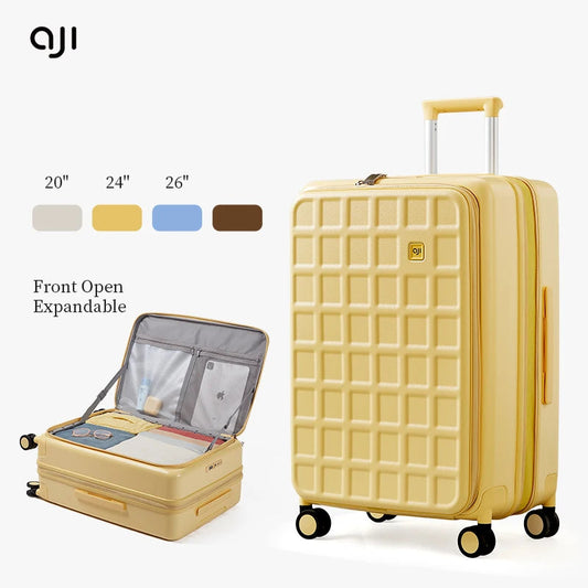 AJI Luggage Travel Suitcase Women Men Suitcase Trip Cabin Expandable Suitcases On Wheelstsa Lock Trolley Case Plaid Pattern Viralgem Store