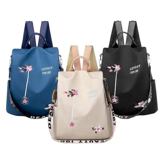 Waterproof Oxford Women Backpack Fashion Anti-theft School Bag Embroidery Designer Female Large Capacity Travel Shoulder Handbag Viralgem Store