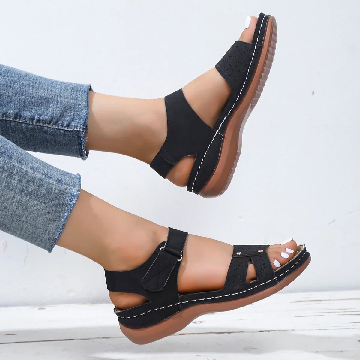 Summer Women's Sandals New Fashion Open Toe Casual Elegant Women's Sandals Wedge Heel Women's Slippers Shoes for Women