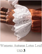 Steampunk Lolita Hand Sleeve Wrist Cuffs Ruffled Floral Lace Elastic Bracelet XX9D Viralgem Store