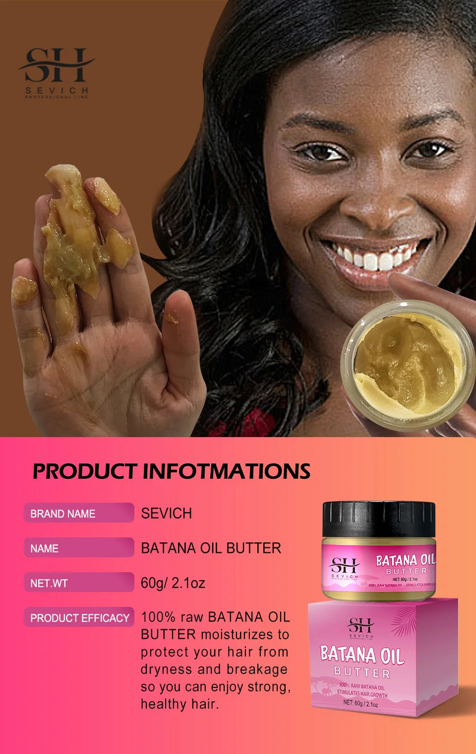 2023 Batana Hair Growth Oil For Black Women 100% Natural Batana Butter For Hair Loss Treatment For Black Men & Women Hair Care