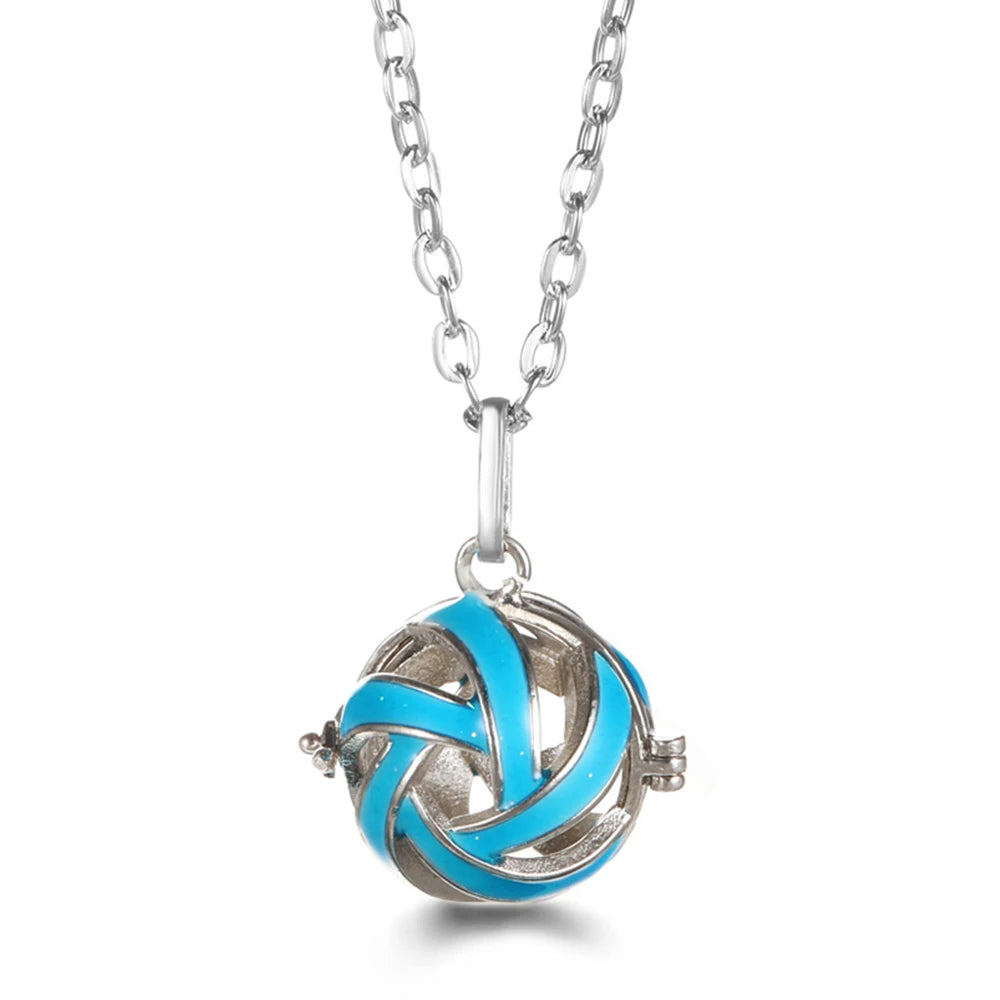 United States Chime Music Ball Woman Caller Essential Oil Necklace Perfume Diffuser Color Footprint Pendant Aromatherapy Jewelry
