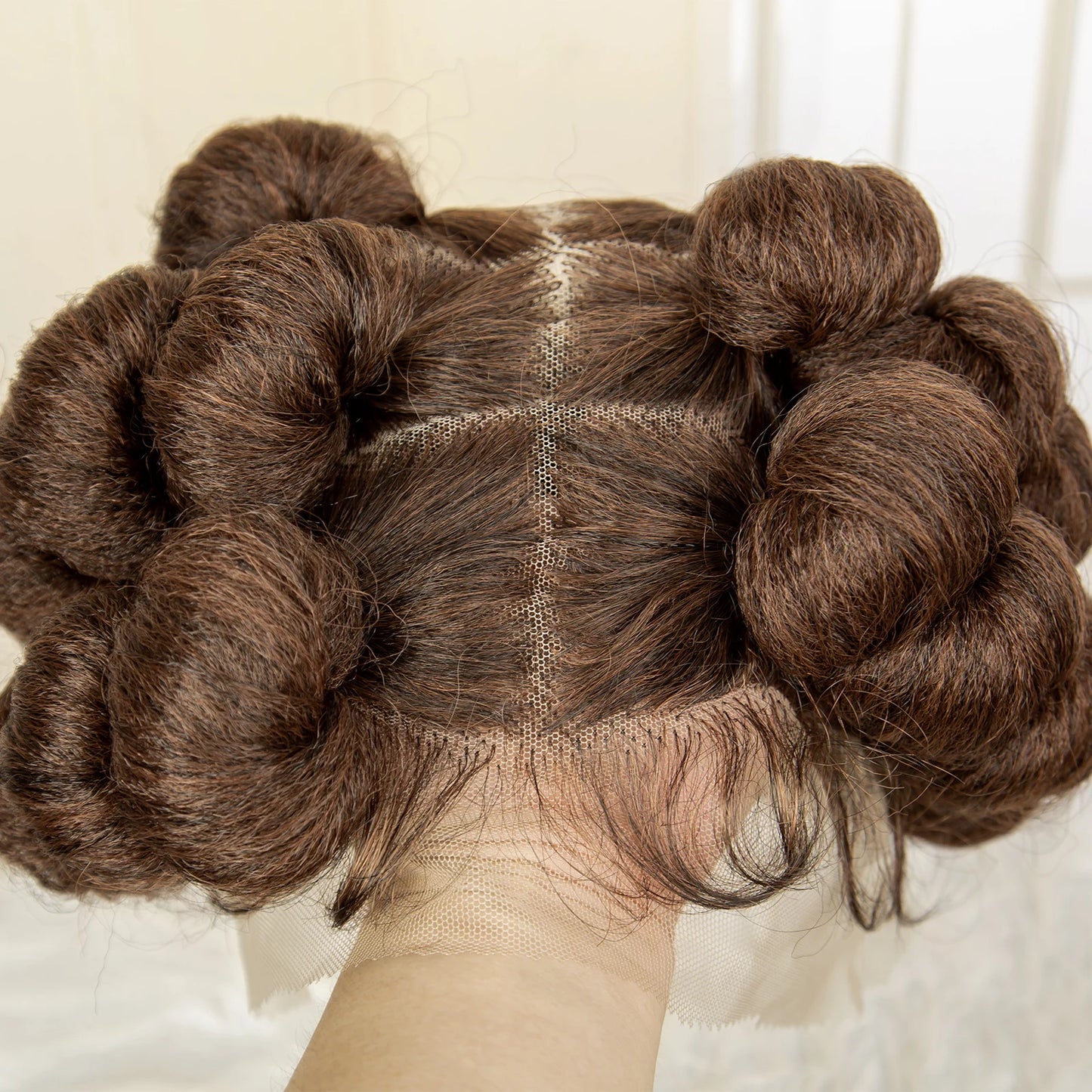 Synthetic Full Lace Handmade Bantu Braided Wigs Short Cute Natural Braided Lace Wigs with Baby Hair for Women