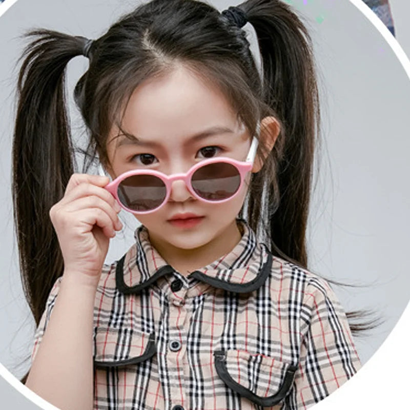 2023 New Cute Round Frame Children's Sunglasses Baby Safe Soft UV Resistant Sunglasses Trend Eyewear for Boys and Girls