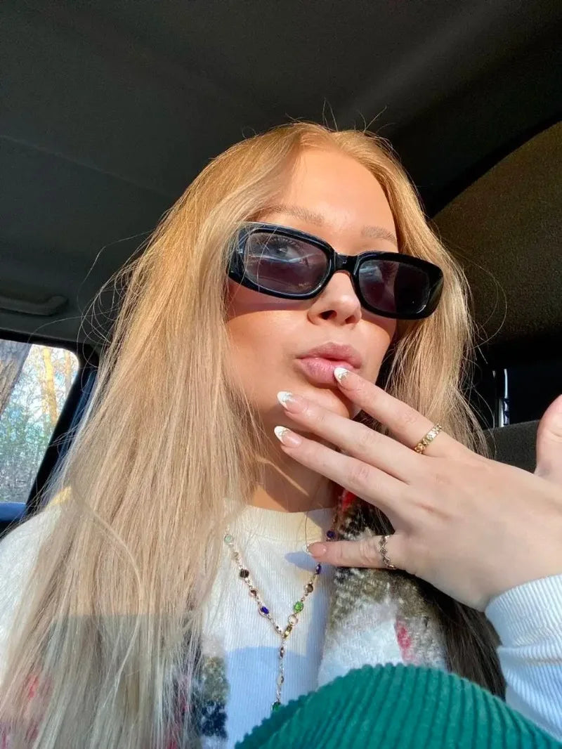 31.2in Fashion Colorful Glass Long Y-Shaped Necklace for Women Metal Collarbone Chain Summer Holiday Party Body Jewelry