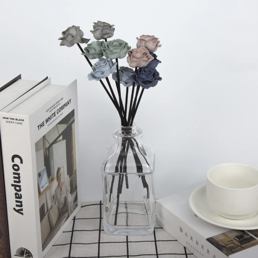 10Pcs Suede Velvet Flower Reed Diffuser Replacement Stick DIY Handmade Home Decor Extra Thick Rattan Oil Diffuser Refill Sticks