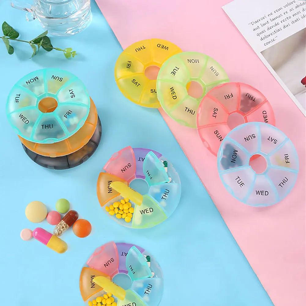 1pc Portable Weekly 7 Days Pill Box Holder Medicine Storage Organizer Case Travel Pill Case Container