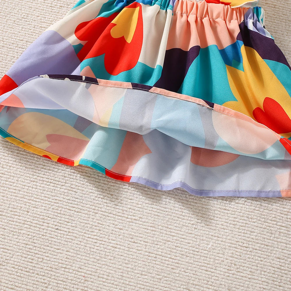 2PCS Summer New Girl Flower Strap Top+Shorts Two Piece Set Suitable for 0-3 Year Old Babies Viralgem Store