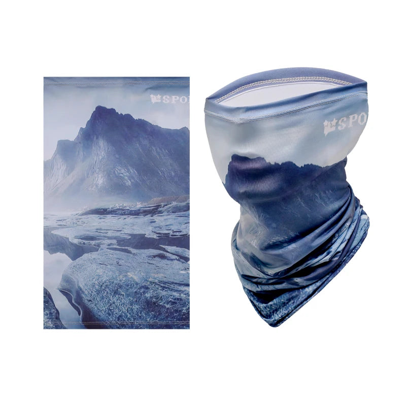 3D Designer Cooling Arm Sleeves And Mask Men Summer Ice Silk Sunscreen Oversleeve Mask Outdoor Cycling Runnig Anti-UV Arm Covers