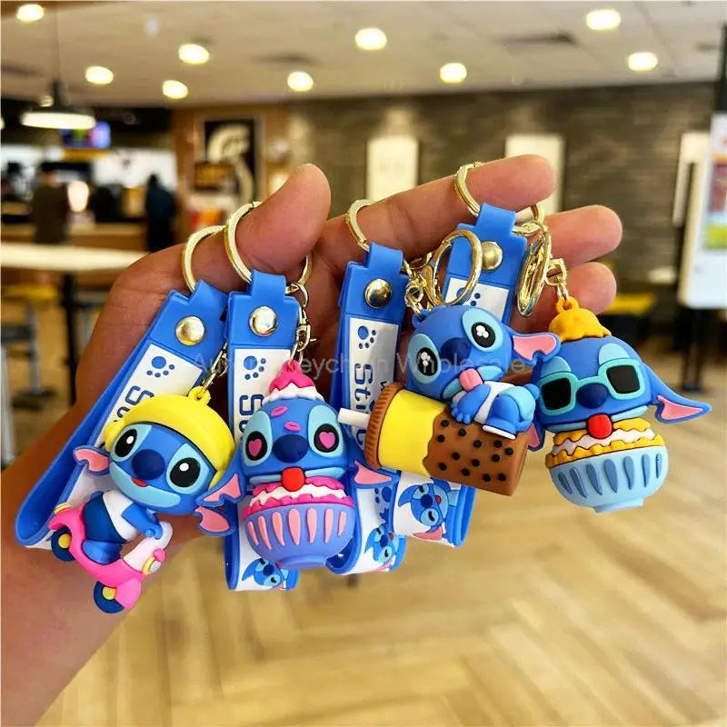 Wholesale Cartoon Anime Disney Keychain Mickey Mouse Minnie Lilo & Stitch New Keyring Key Chain Car Pendant Kids Toys Gifts