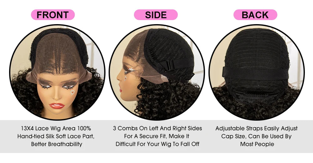13X4 Lace Frontal Synthetic Braided Wigs for Black Women Braid Wig with Baby Hair 16inches Afro Curly Bob Wigs Braided Wig Viralgem Store