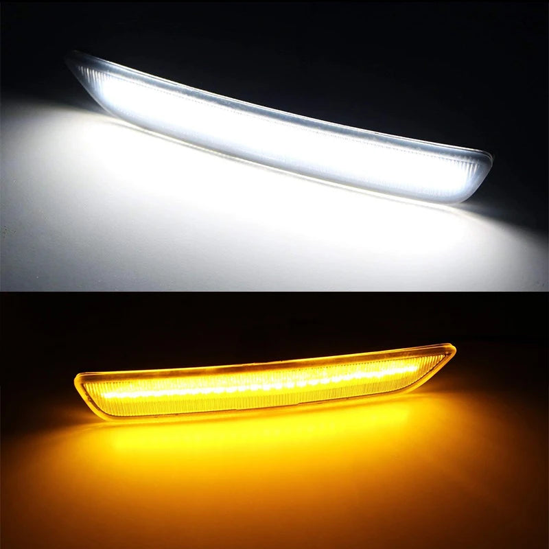 2pcs Car Front Rear Bumper Side Marker Light White For Ford Mustang Base GT Shelby GT500 Boss 302 2010 2011 2012 2013 2014