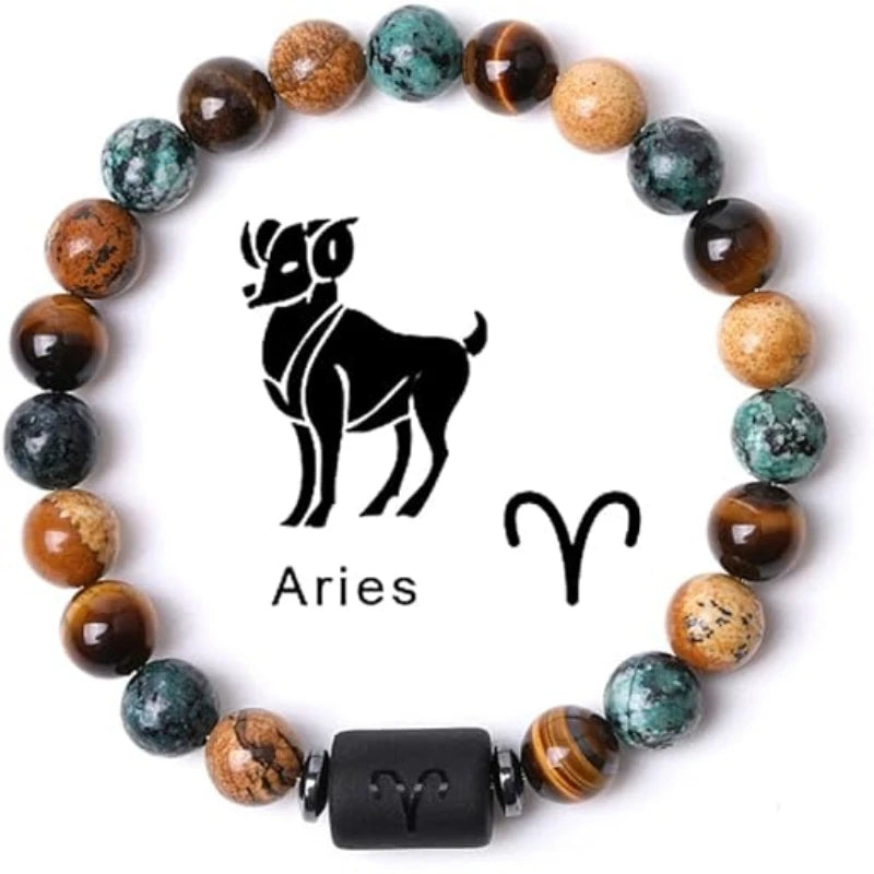 12 Zodiac Signs Constellation Bracelet Men Women Natural Stone Beaded Bracelet For Couples Friends Gifts Viralgem Store