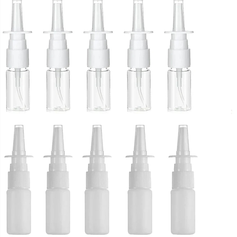 2Pcs/Lot  10ml 20ml 30ml Nasal Spray Bottle Plastic Nose Mist Sprayer Press Spray Head Empty Bottles Refillable Atomizer Viralgem Store