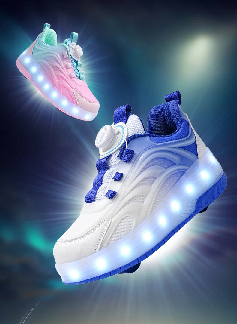 Two Wheels Children's Led Light Roller Skate Shoes For Kids Boys Girls Glowing Sports Luminous Sneakers Skateboard USB Charging Viralgem Store