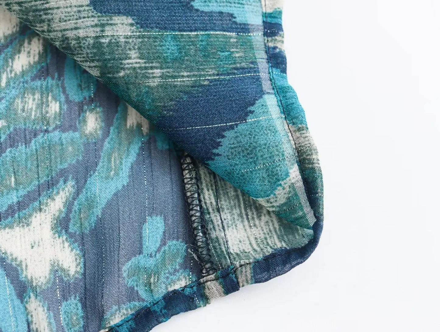 TRAFZA Vintage Casual Chic Print Women Suit O-Neck Single Breasted Blouse Loose Long Straight Skirt Fashion 2024 Boho Set