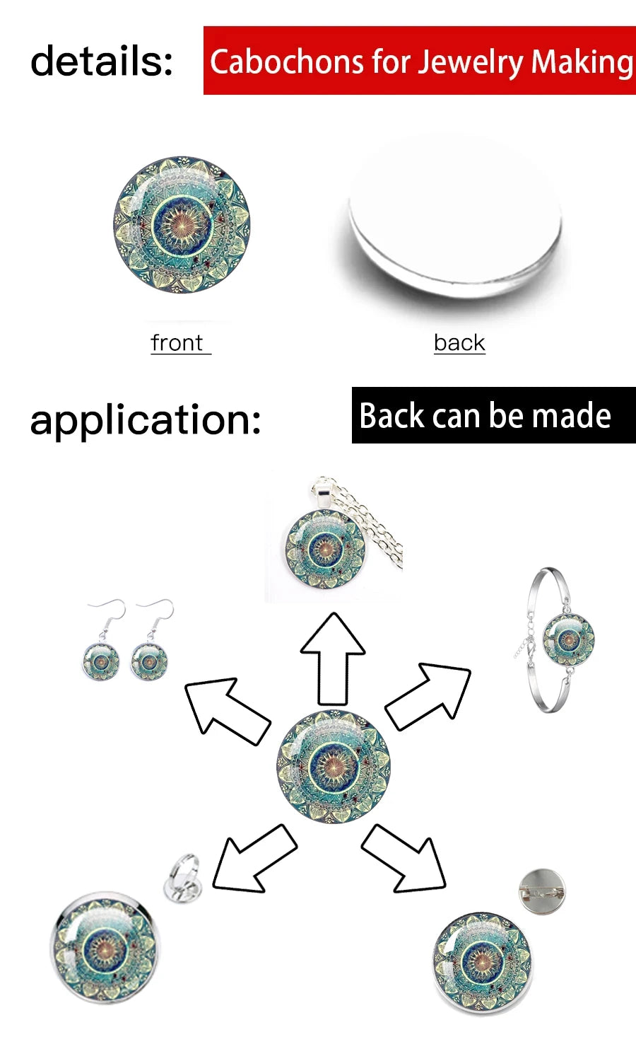 12Pcs/Set Blyth Doll Eyes Dome Glass 10mm-40MM Doll Eyes DIY Crafts Eyeballs For Cat Eyes Accessories Stars Pattern Glass Eyes