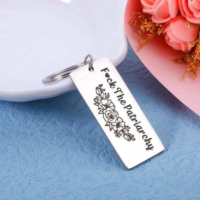The Patriarchy Keychain Inspirational Gift for Best Friend Feminist Stocking Stuffers Her Activist Gift for Female Girl Women