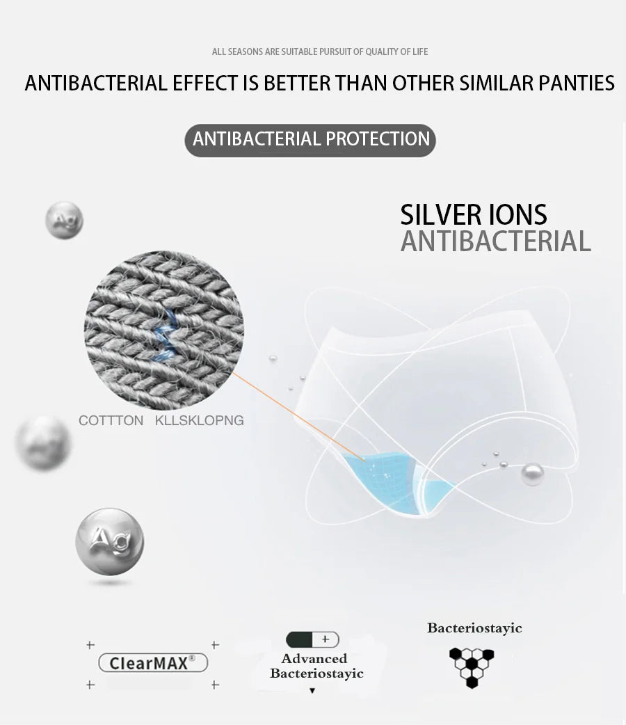 7Pcs/SET Cotton Ribbed Striped Underwear Women's Panties Sexy Solid Color Plus Size Briefs Female Breathable Soft Lingerie L-7XL