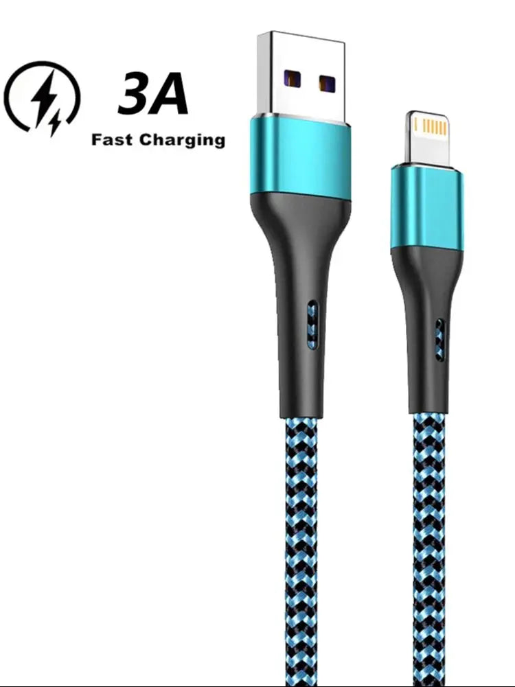 3A USB Fast Charging Cable For iPhone 14 11 12 13 Pro X XS Max 6 7 8 Plus SE iPad Cord Phone Charger Data Wire 1/2/3m 10ft