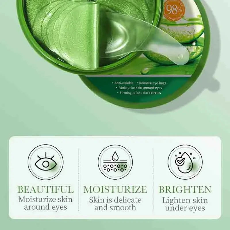 60pcs Aloe Vera Collagen Eye Mask Anti Dark Circles Removal Eyes Bags Moisturizing Firming Eye Patches Eyes Skin Care Products Viralgem Store