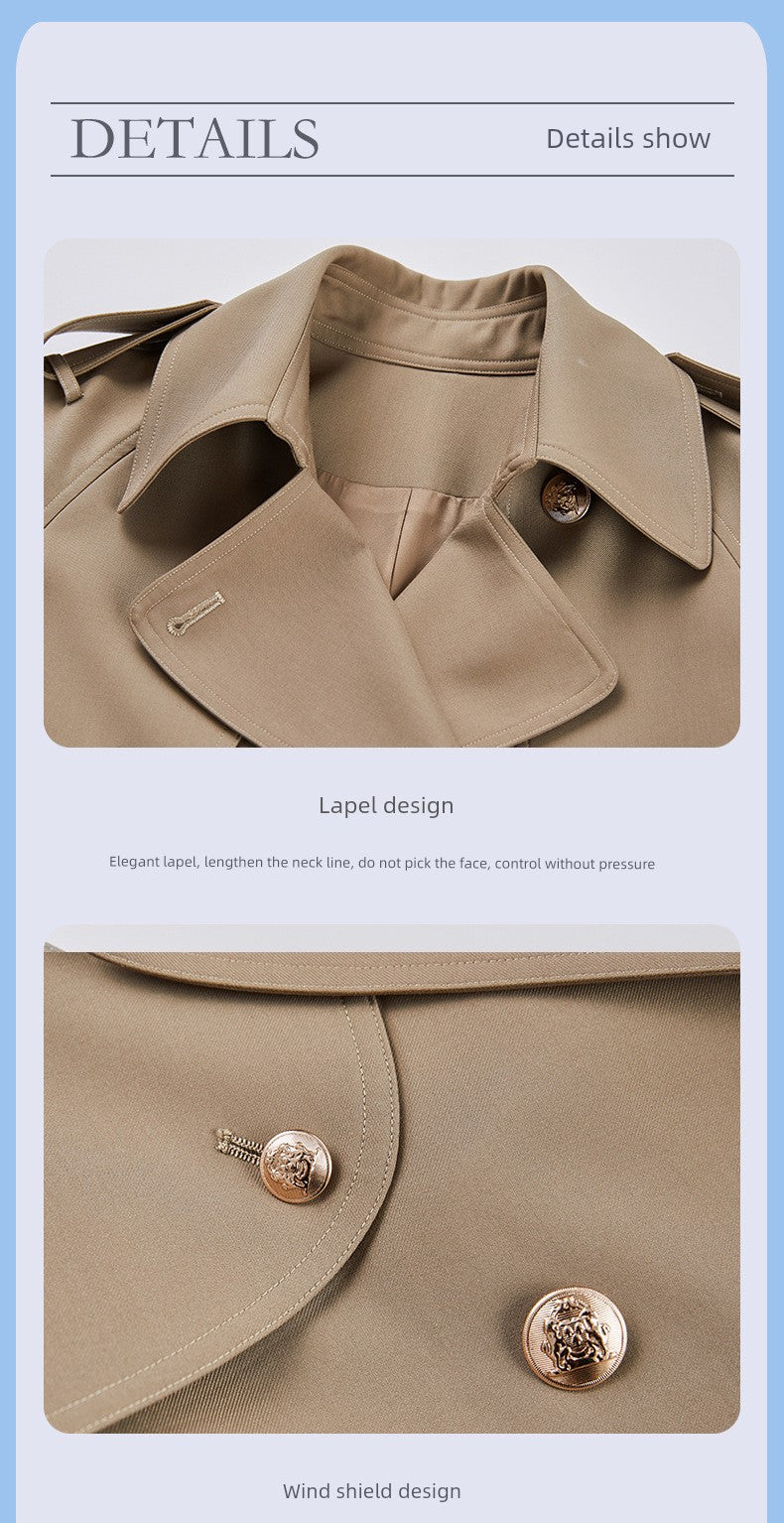 2024 Spring & Fall New Arrival Big Brand Classy C Double Breasted Loose Retro Elegant Mid Length Long Length Trench Coat Outwear Women Viralgem Store