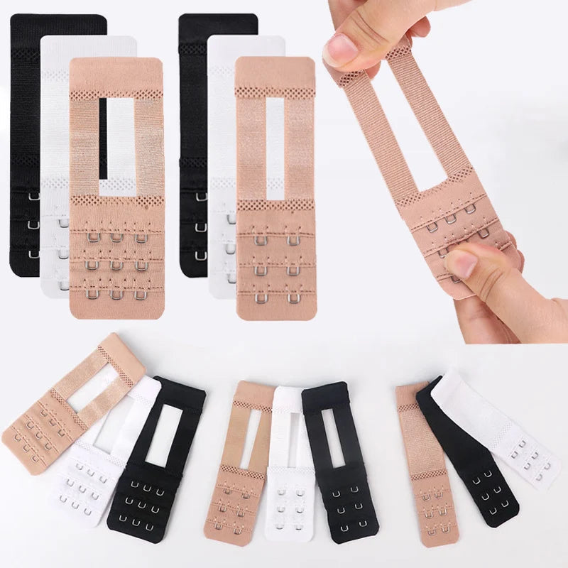 3Pcs Bra Extension Strap Extenders for Women Adjustable Belt Buckle Elastic 3 Row Hook Lengthen Expander Intimate Accessories Viralgem Store