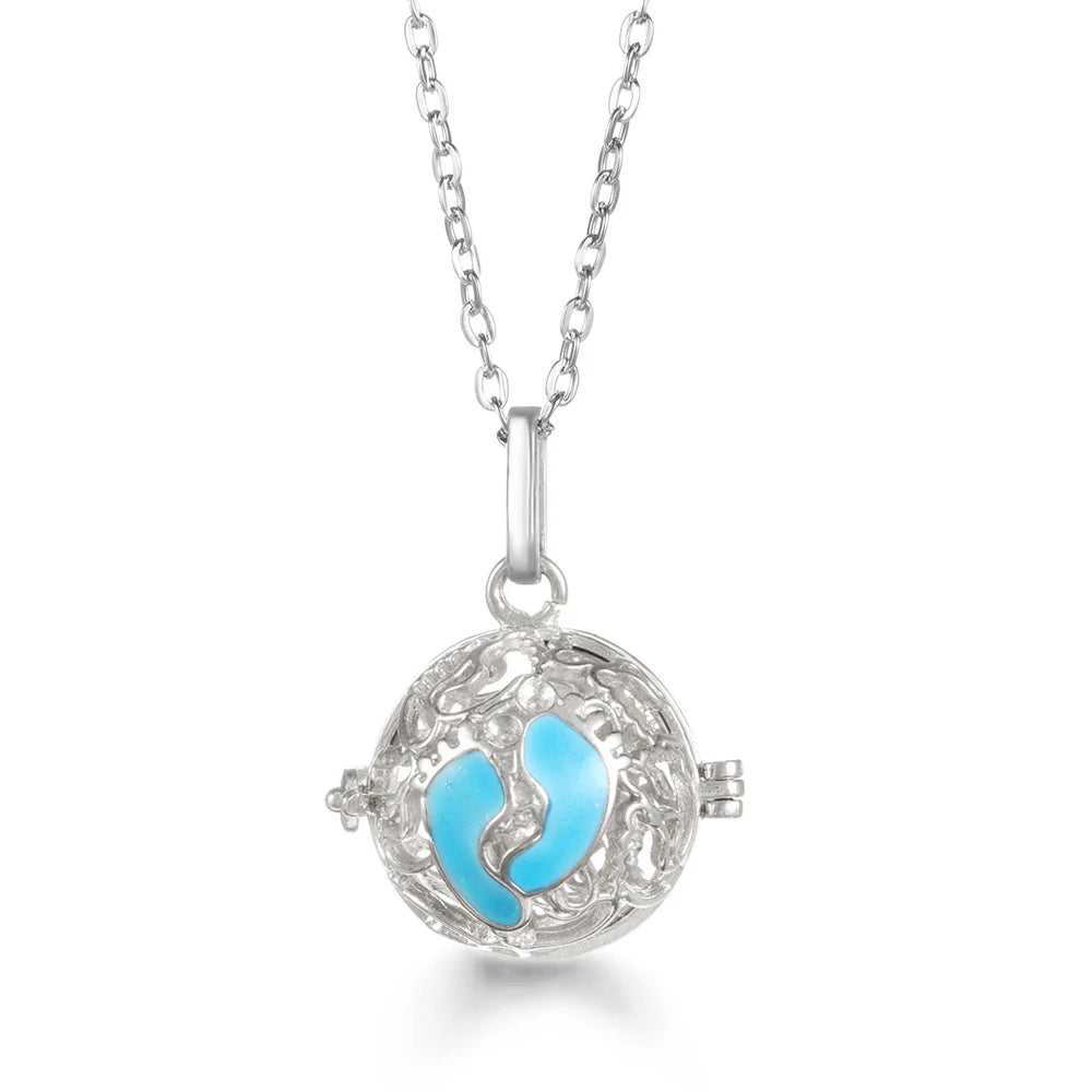 United States Chime Music Ball Woman Caller Essential Oil Necklace Perfume Diffuser Color Footprint Pendant Aromatherapy Jewelry