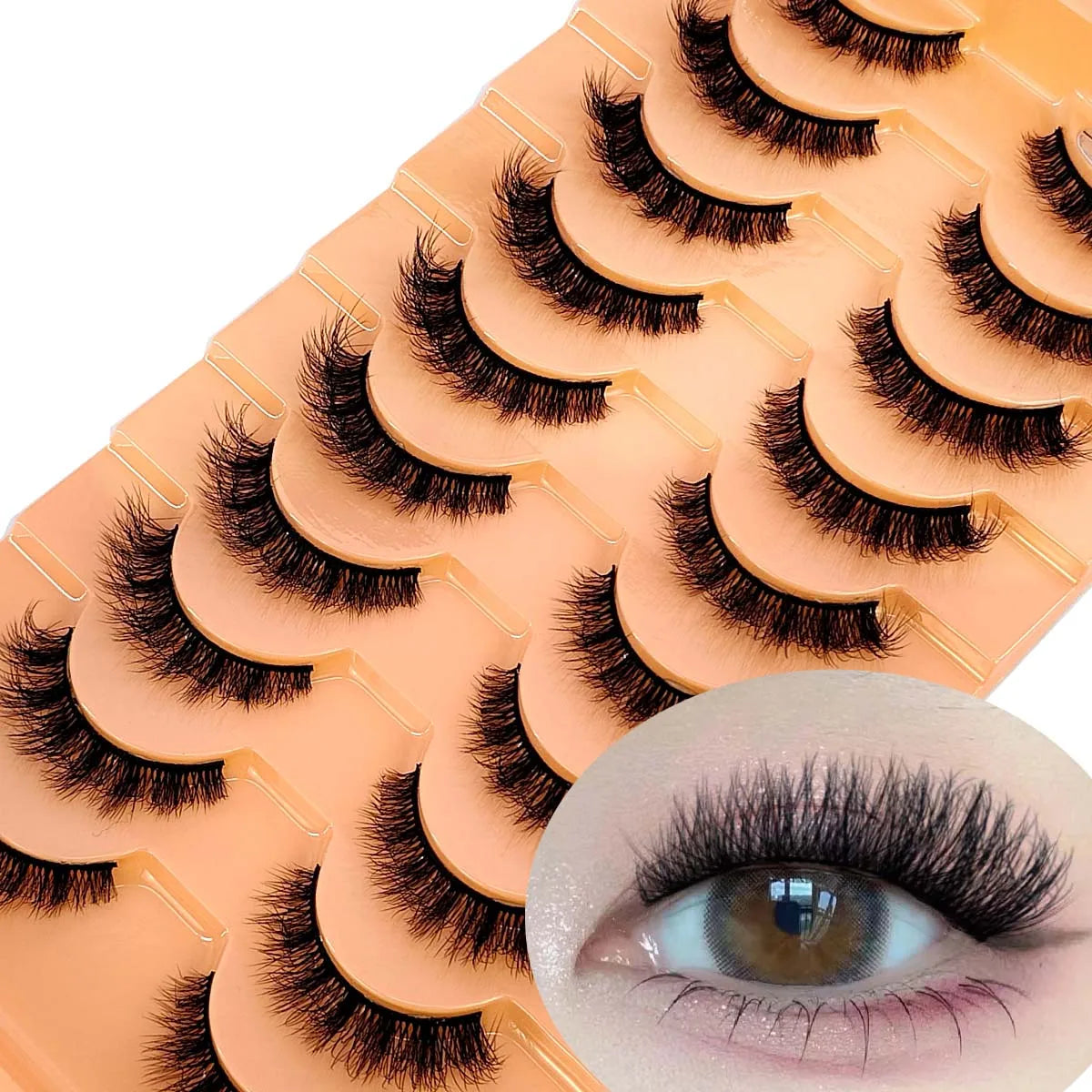 10 Pairs 3D Faux Mink Lashes Fluffy Soft Beauty Wispy Natural Short False Eyelashes Curly lashes Makeup Classic Thick eyelashes