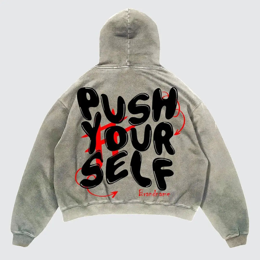 Y2K Retro Hooded Sweatshirt Harajuku Pattern Printed Long sleeved Pullover New Retro Street Hip Hop Couple Loose Hoodeds Tops